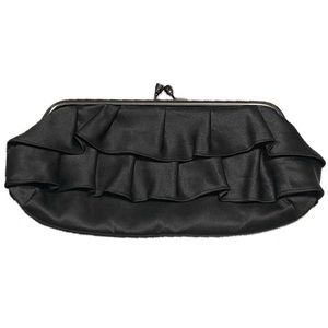 Hollywould for Target Black Tiered Ruffle Purse Clutch